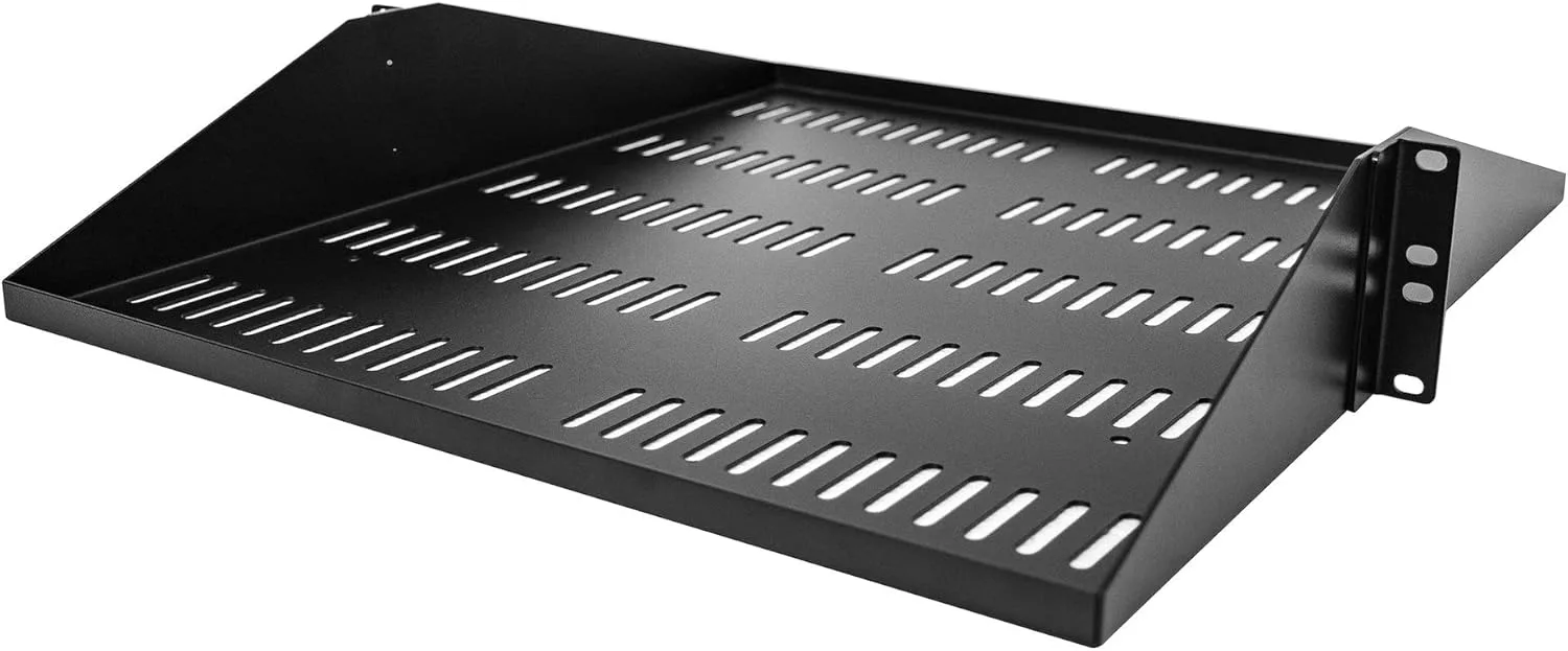 StarTech.com 2U Vented Server Rack Shelf, Center Mount, 20" Deep, 200 lb