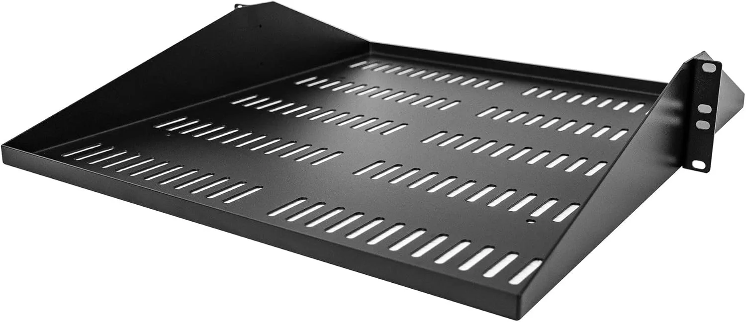 StarTech.com 2U Vented Server Rack Shelf, Center Mount, 20" Deep, 200 lb