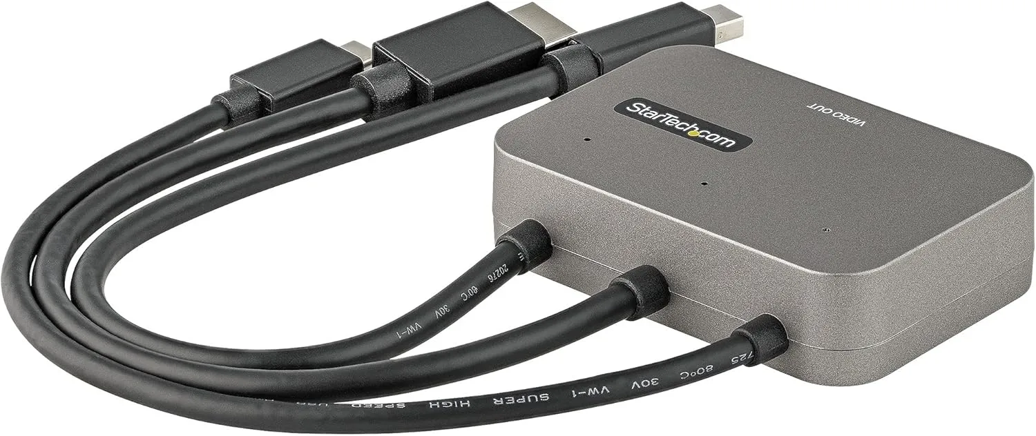 3-in-1 Multiport to HDMI Adapter, 4K 60Hz USB-C, HDMI or Mini DP to HDMI Video Converter, Conference Room Digital AV Adapter