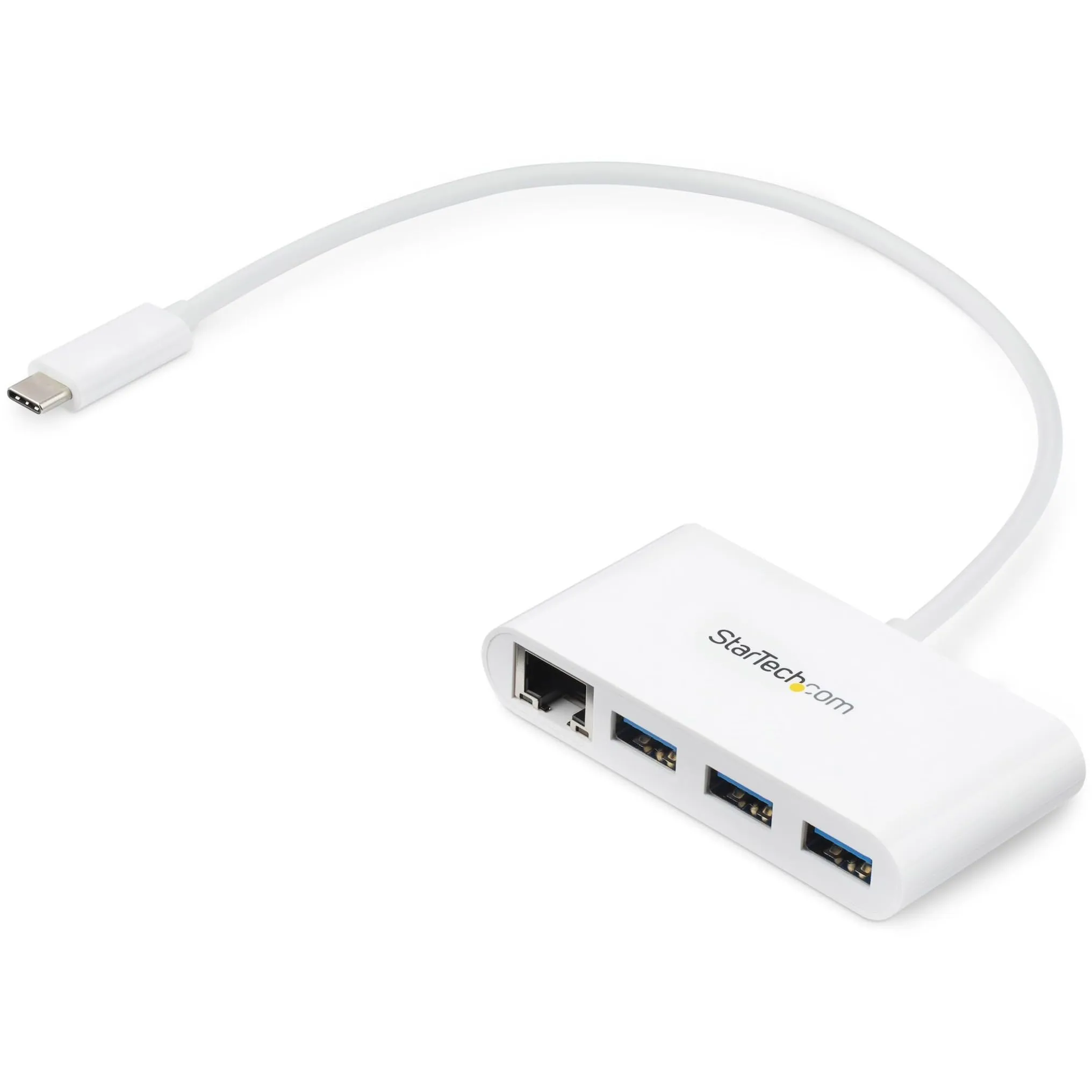 StarTech.com 3 Port USB C Hub withGigabit Ethernet USB Type C to 3 x USB-A Multi Port USB 3.0 Hub for MacBook Pro