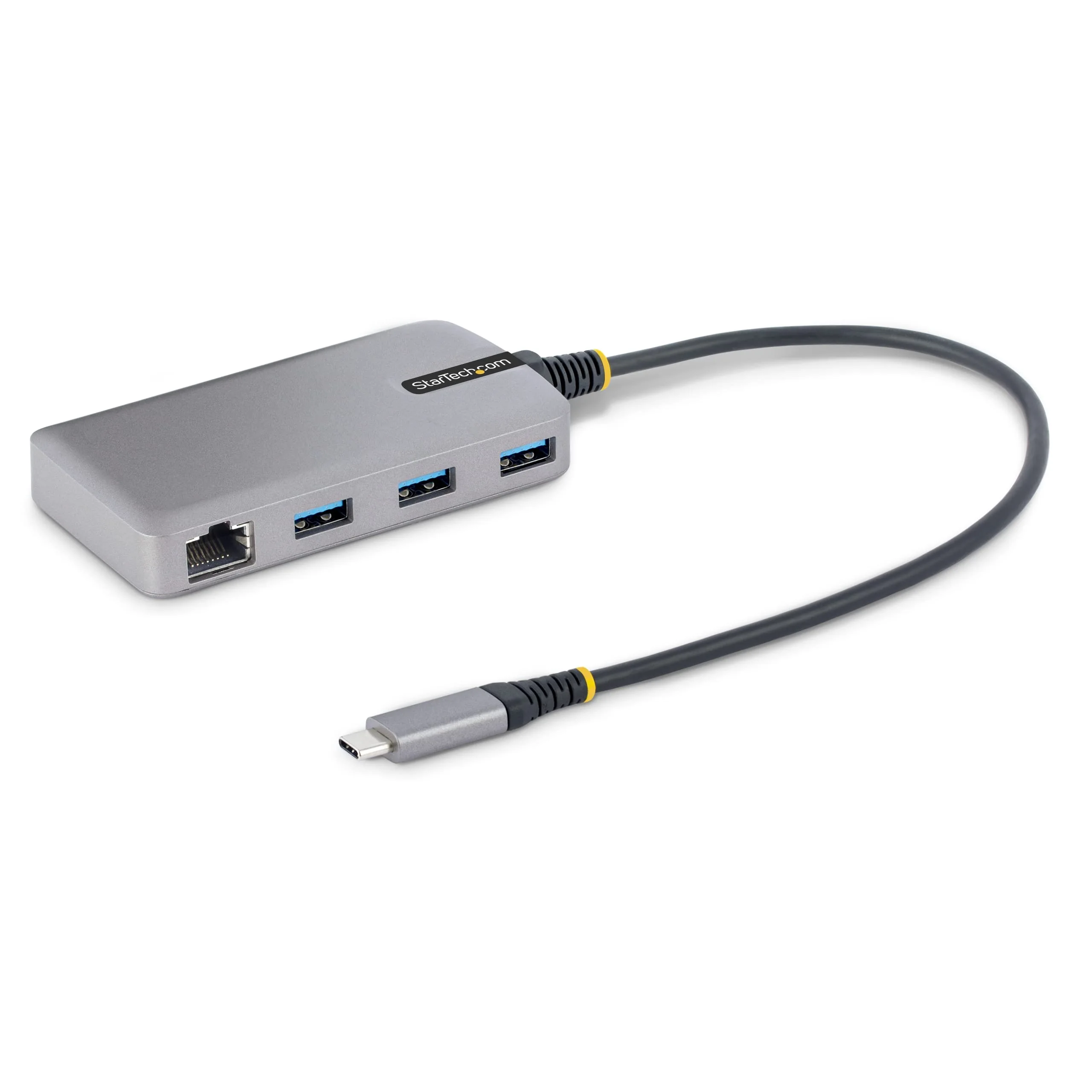 StarTech.com 3-Port USB-C Hub with Ethernet - 3X USB-A Ports, Gigabit Ethernet RJ45, USB 3.0 5Gbps, Bus-Powered