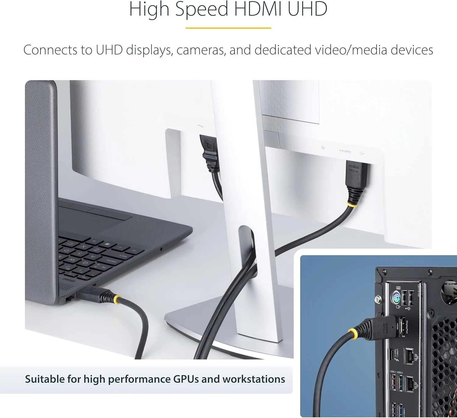 StarTech.com 30ft (9.1m) Active High Speed HDMI Cable, 4K 60Hz/1440p 144Hz, 18Gbps, UHD HDMI 2.0 Cord, TPE Jacket