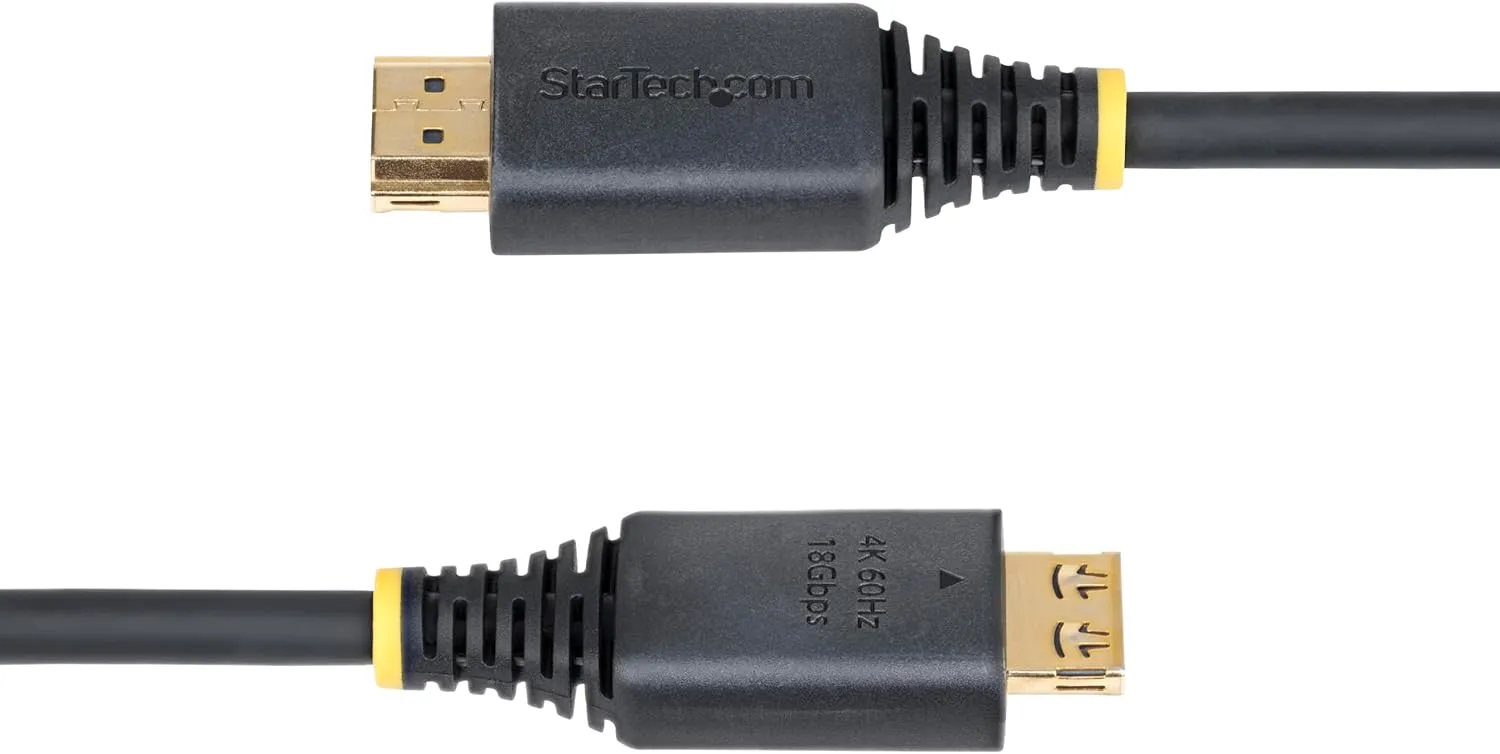 StarTech.com 3ft (0.9m) High Speed HDMI Cable with Gripping Connectors, 4K 60Hz/1440p 144Hz, 18Gbps - Cord, TPE Jacket