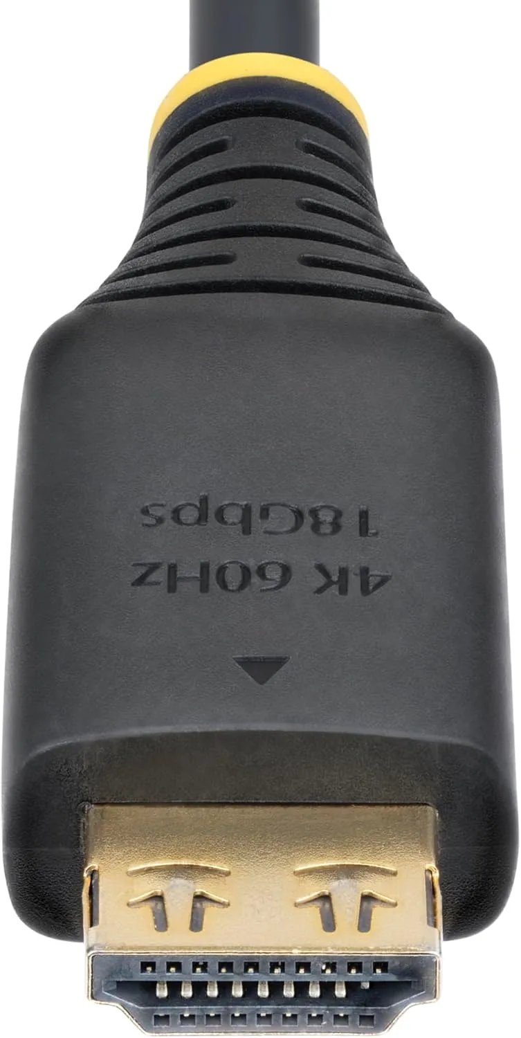 StarTech.com 3ft (0.9m) High Speed HDMI Cable with Gripping Connectors, 4K 60Hz/1440p 144Hz, 18Gbps - Cord, TPE Jacket