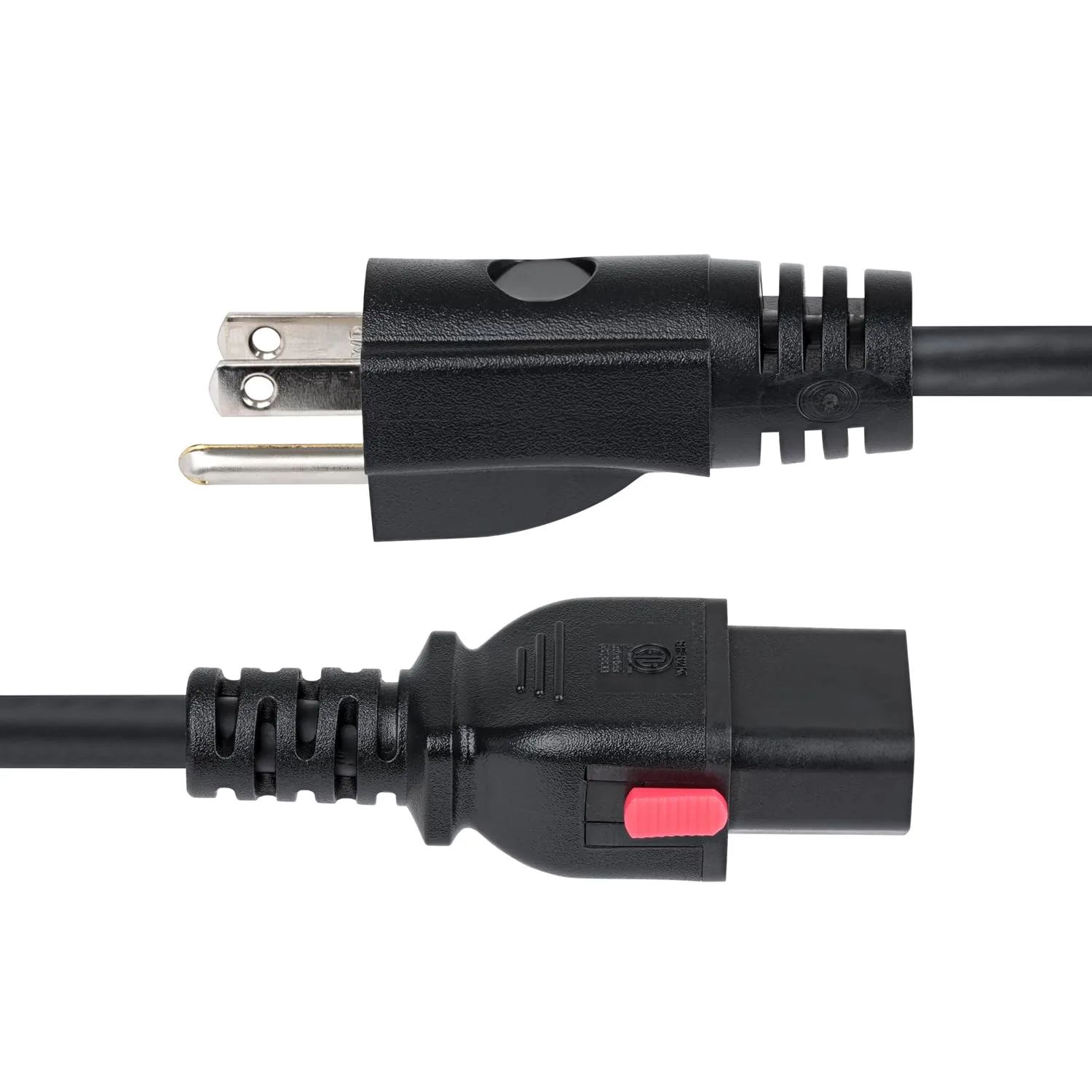 StarTech.com 3ft (91cm) Computer Power Cord, NEMA 5-15P to Locking C13, 125V 10A, 18AWG, Replacement AC Power Cable, ETL Listed, TAA