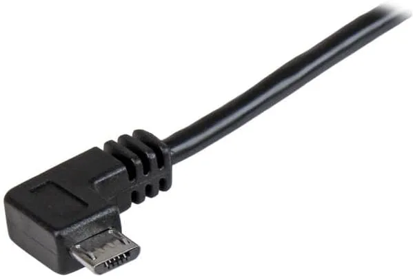 StarTech.com 1m 3ft Right Angle Micro-USB Charge-and-Sync Cable M/M - USB 2.0 A to Micro-USB - 30/24 AWG - USBAUB1MRA