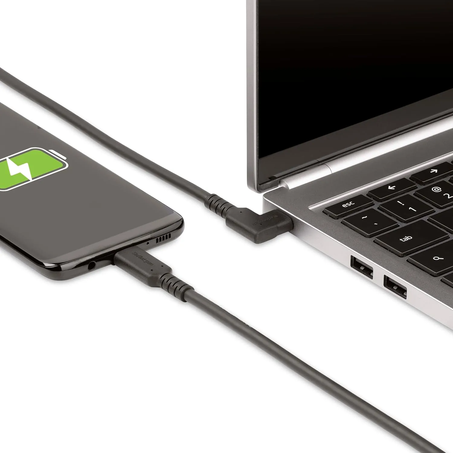 StarTech.com 1.6ft (50cm) Rugged Right Angle USB-C Cable, USB 3.2 Gen 2 (10 Gbps)
