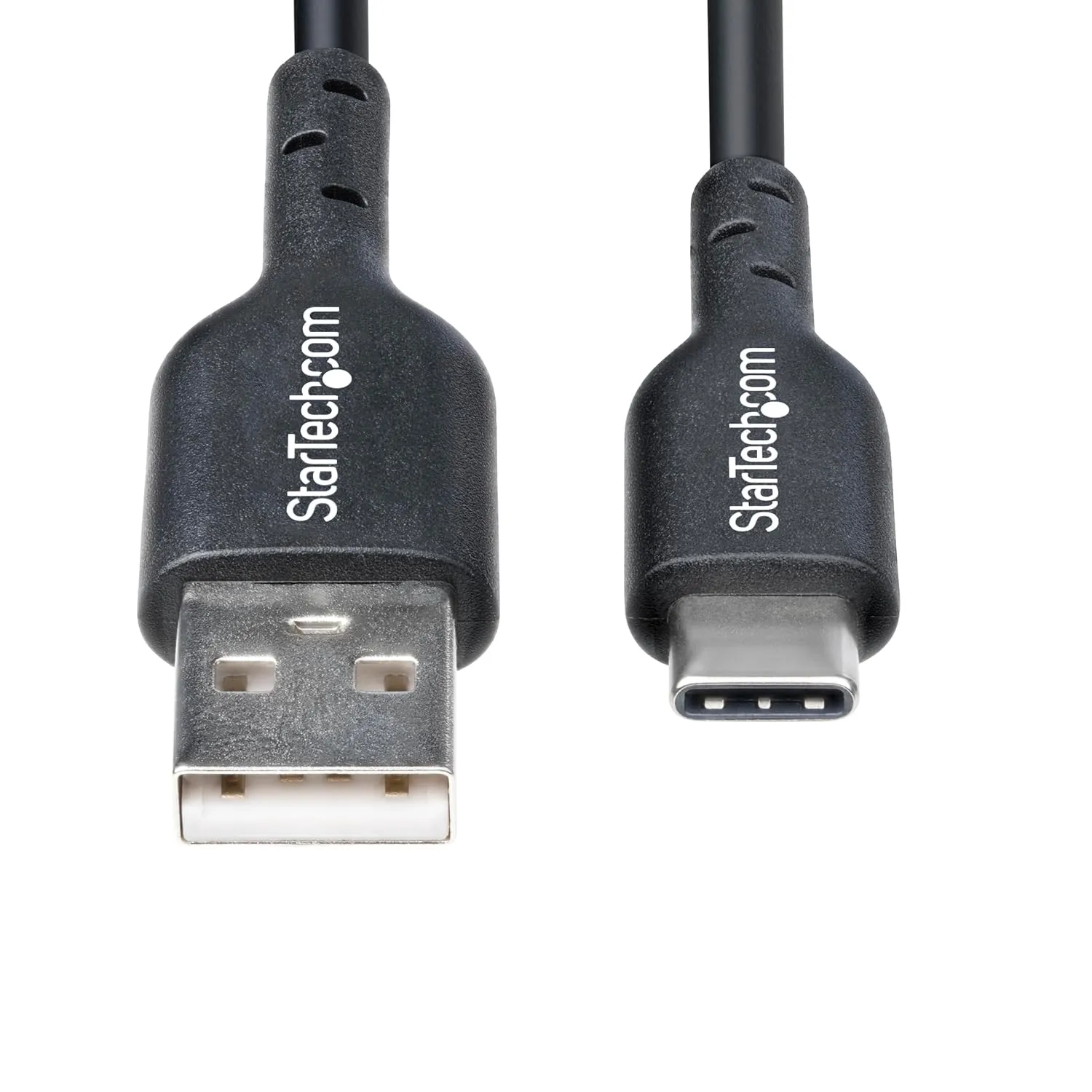 StarTech.com 3ft (91cm) USB-A to USB-C Charging Cable, Charge & Sync, 3A, USB 2.0, TPE Jacket, Black USB Charging Cord