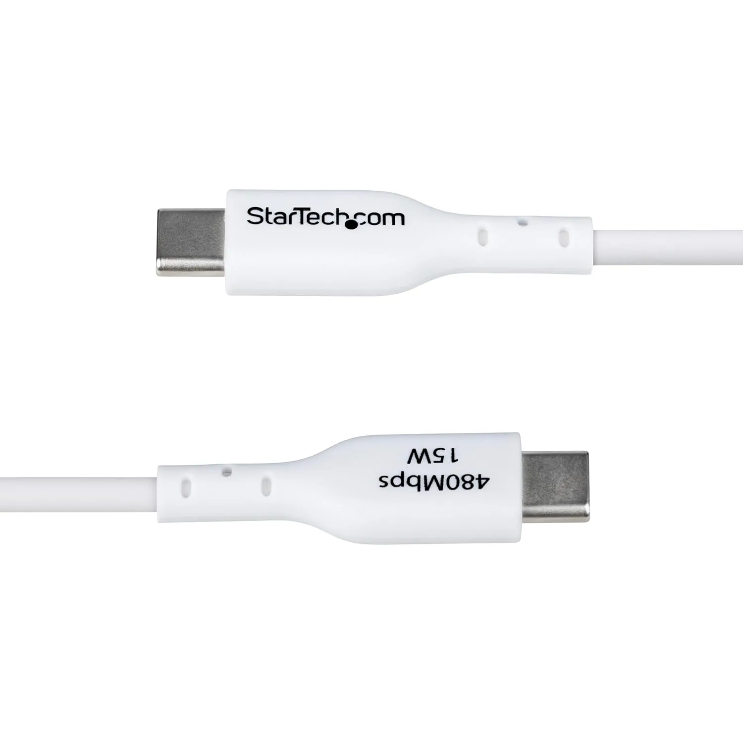StarTech.com 3ft (91cm) USB-A to USB-C Charging Cable, Charge & Sync, 3A, USB 2.0, TPE Jacket, White USB Charging Cord