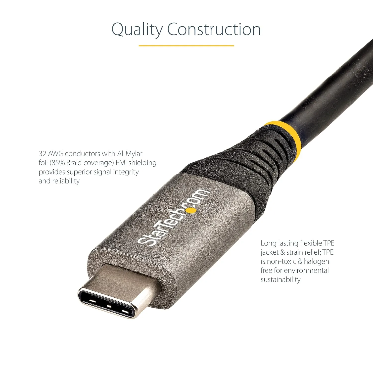 StarTech.com 6ft (2m) USB C Cable 5Gbps - Durable USB-C Cable - USB 3.2 Gen 1 Type-C Cable