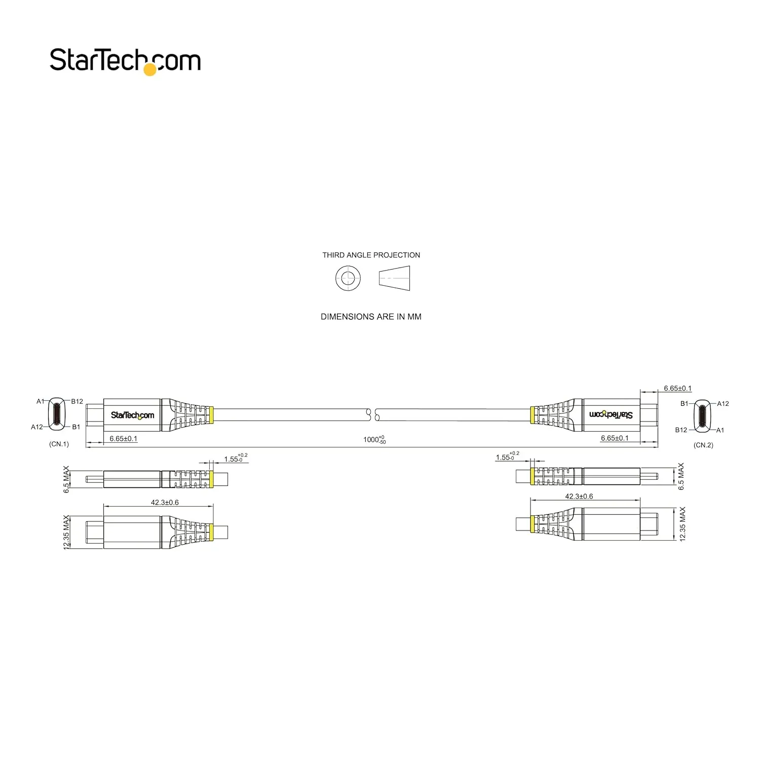 StarTech.com USB-C to USB-C Cable - USB 3.2 Gen 2 10Gbps, 100W PD, DP Alt Mode