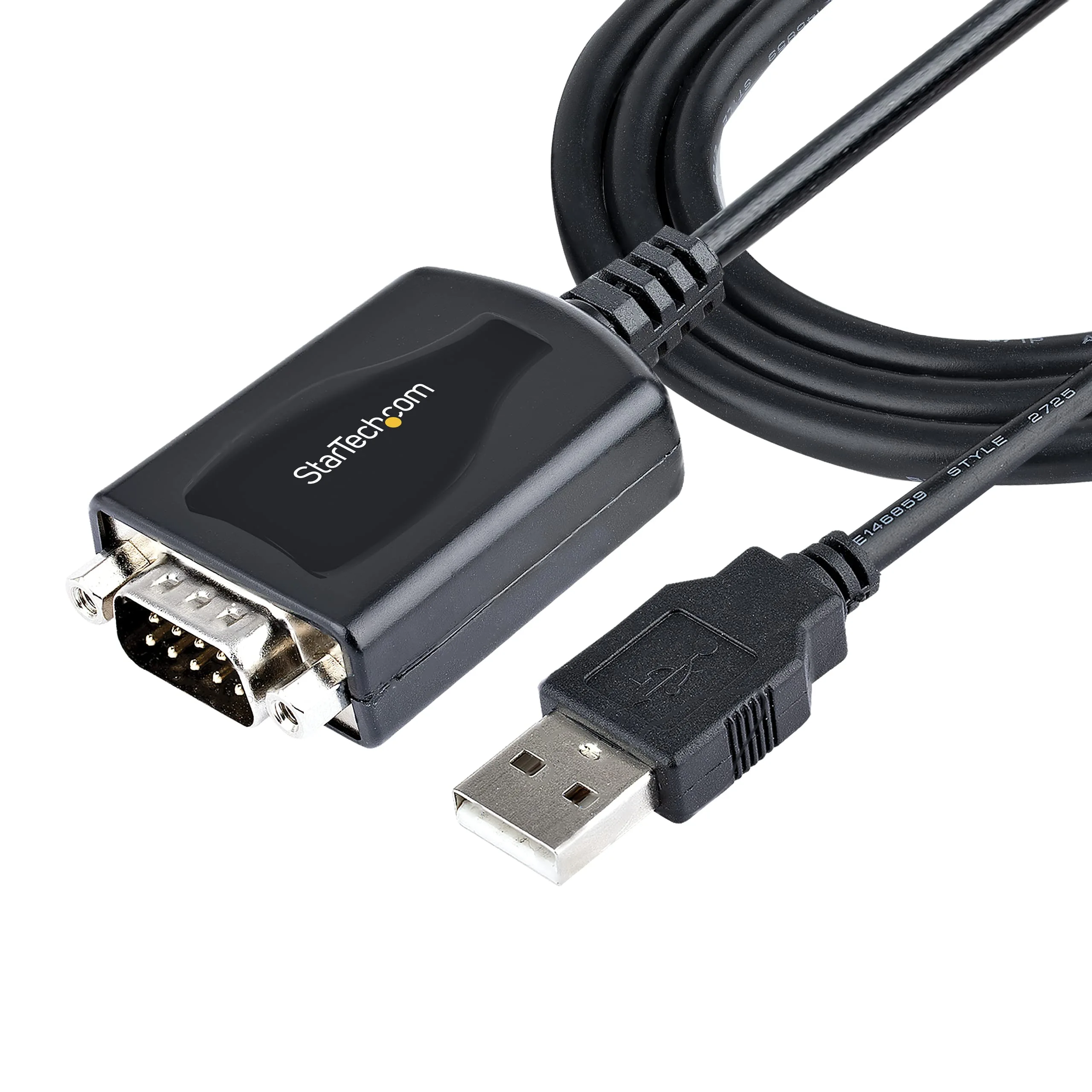 StarTech.com 3ft (1m) USB to Serial Cable with COM Port Retention, DB9 Male RS232 to USB Converter