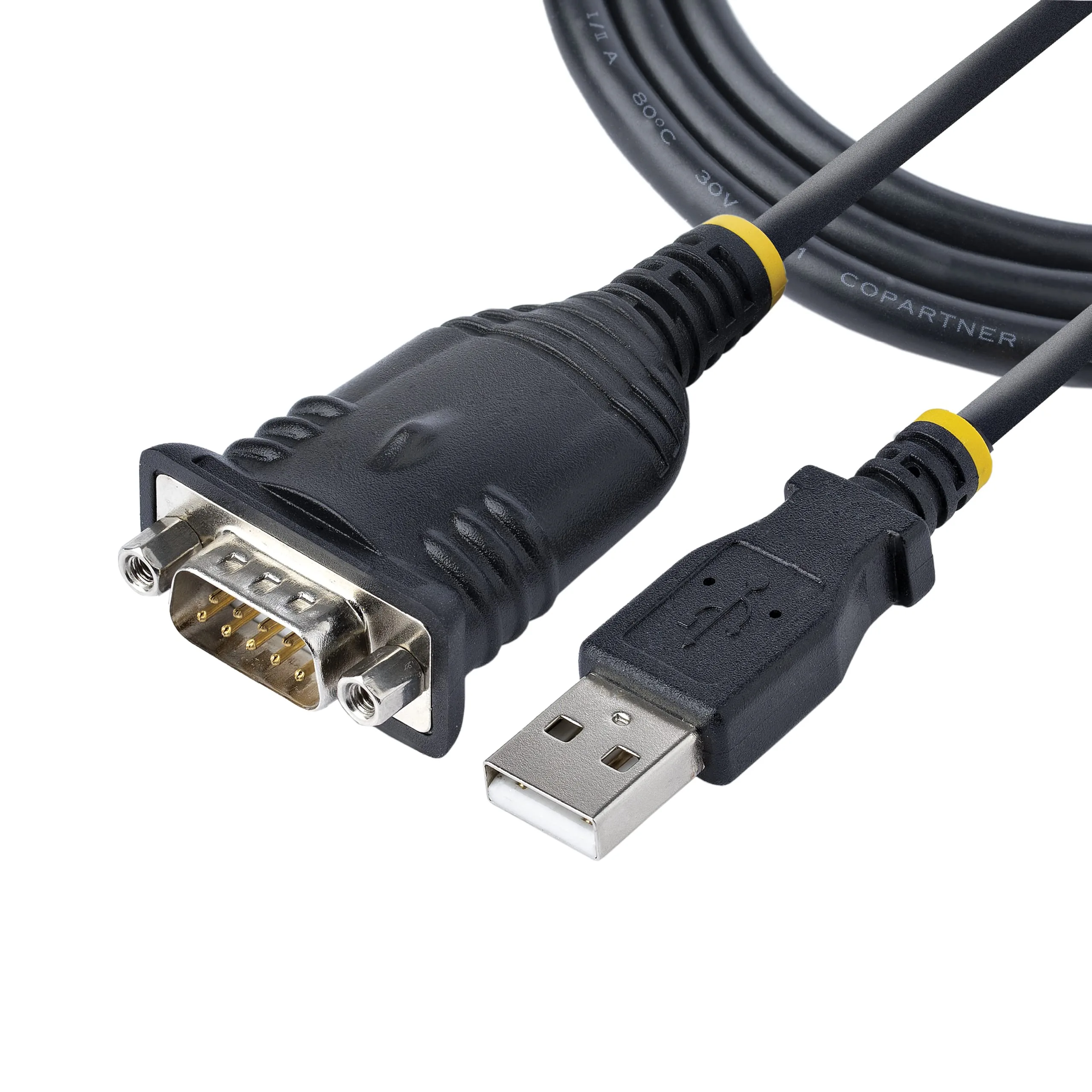 StarTech.com 3ft (1m) USB to Serial Cable, DB9 Male RS232 to USB Converter, Prolific IC (1P3FP-USB-SERIAL)