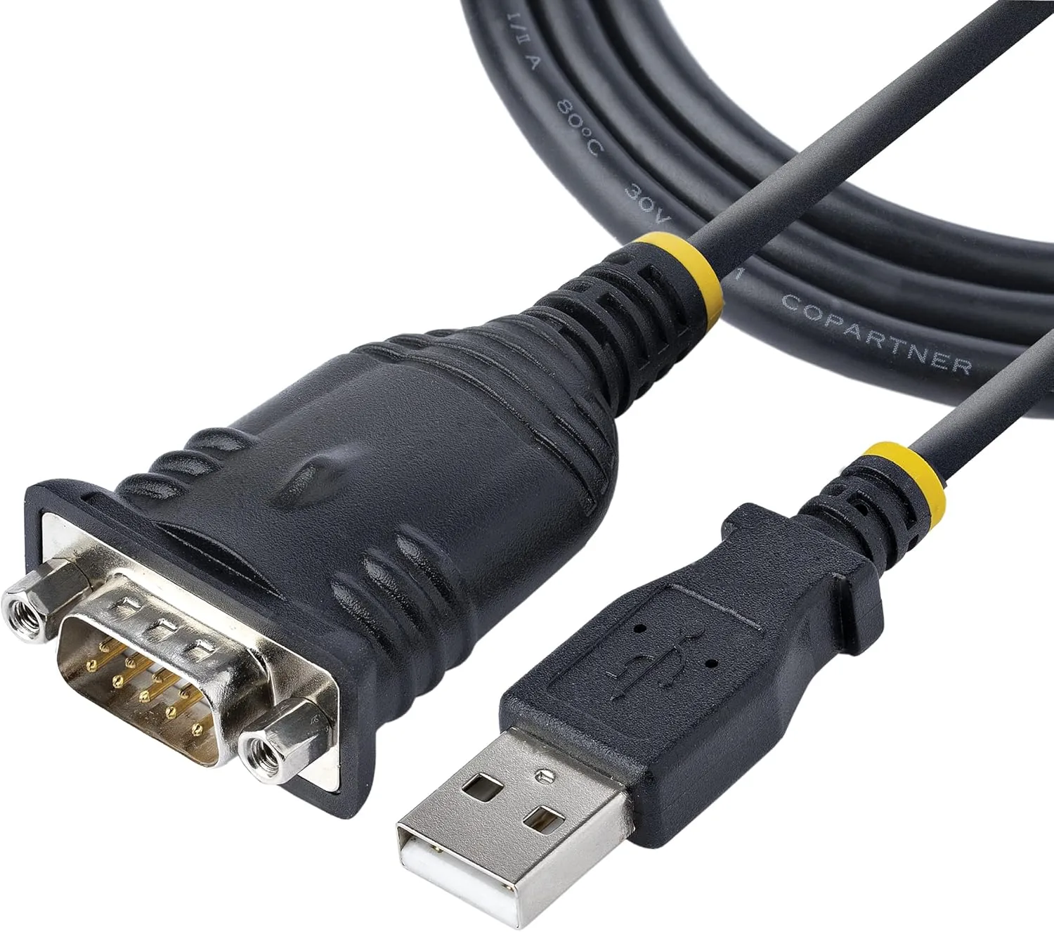 StarTech.com 3ft (1m) USB to Serial Cable, DB9 Male RS232 to USB Converter, Prolific IC (1P3FP-USB-SERIAL)