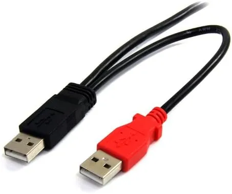 STARTECH.COM USB Y Cable for External Hard Drive (USB-A x2 to Mini-B)