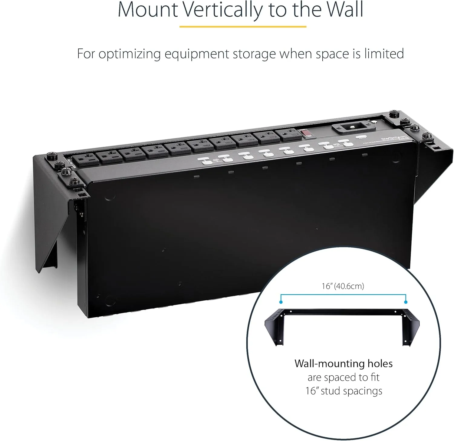 StarTech.com 19in Steel Vertical Wall Mount Rack Bracket