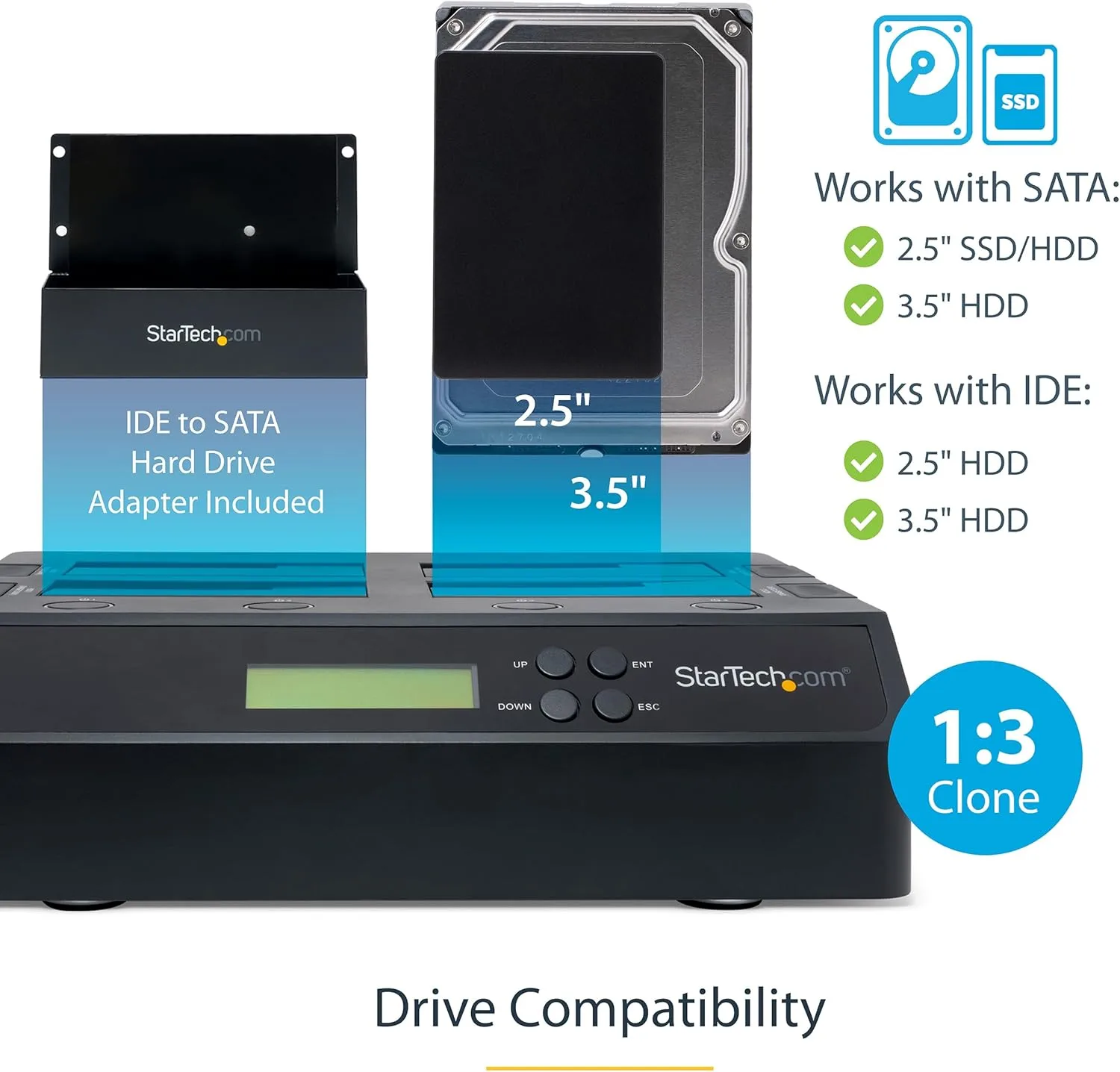StarTech 4-Bay Hard Drive Duplicator & Eraser Dock (SATDOCK4U3RE)