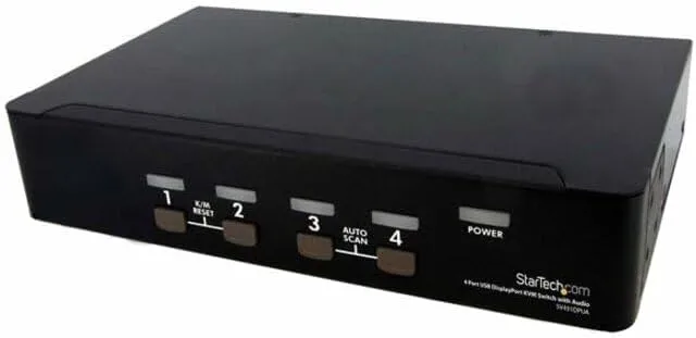 StarTech.com 4 Port DisplayPort KVM Switch w/ Audio - USB, Keyboard, Video, Mouse (SV431DPUA)