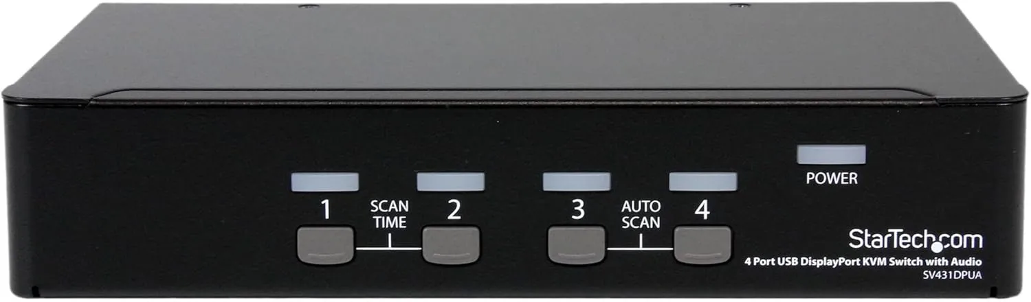 StarTech.com 4 Port DisplayPort KVM Switch w/ Audio - USB, Keyboard, Video, Mouse (SV431DPUA)
