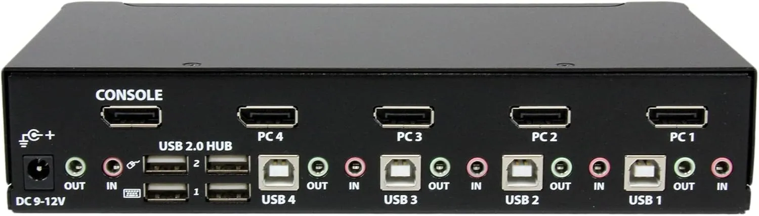 StarTech.com 4 Port DisplayPort KVM Switch w/ Audio - USB, Keyboard, Video, Mouse (SV431DPUA)