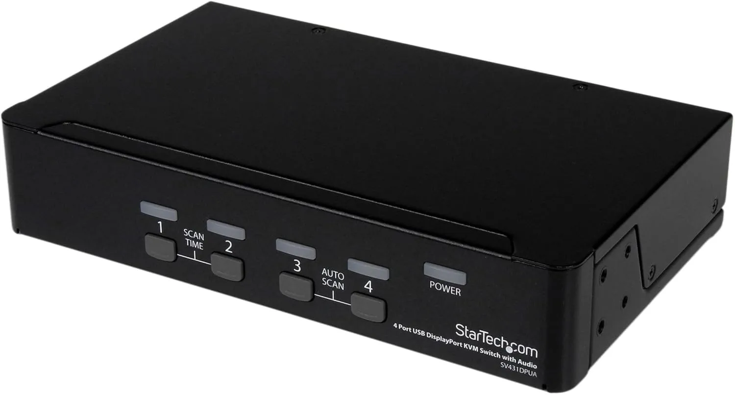 StarTech.com 4 Port DisplayPort KVM Switch w/ Audio - USB, Keyboard, Video, Mouse (SV431DPUA)
