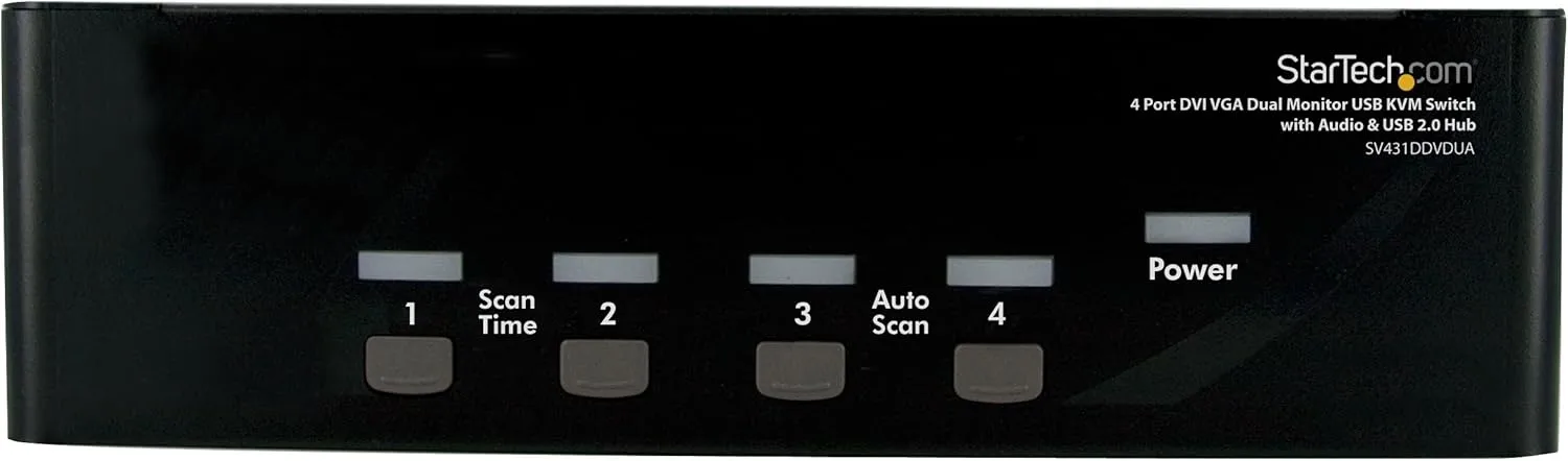 StarTech.com DVI/VGA Dual-Monitor KVM Switch with Audio and USB 2.0 Hub