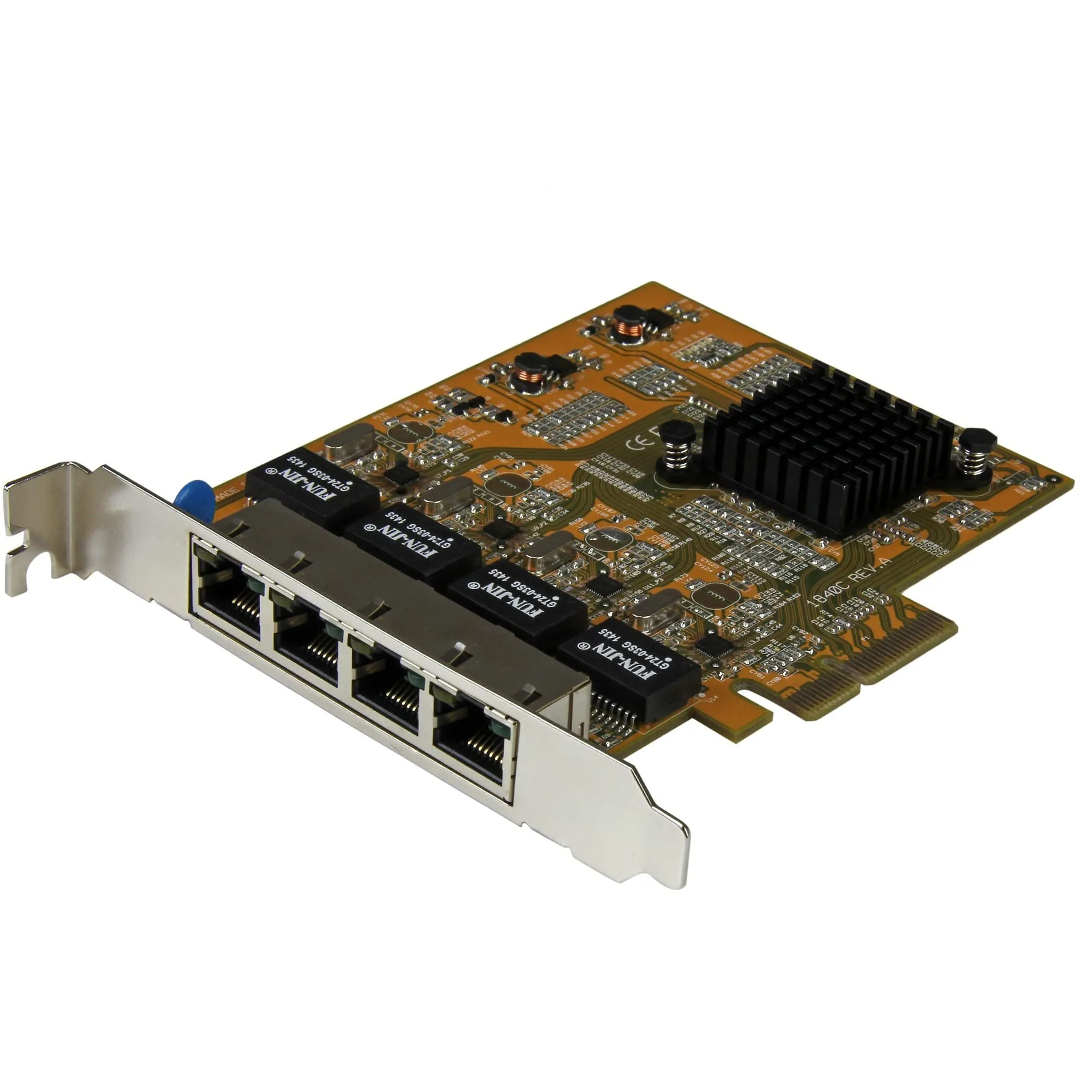StarTech.com 4 Port PCIe Network Card - Standard Profile - RJ45 Port - Realtek RTL8111H Chipset - Ethernet Network Card - NIC Server Adapter Network Card , TAA (ST1000SPEX43)