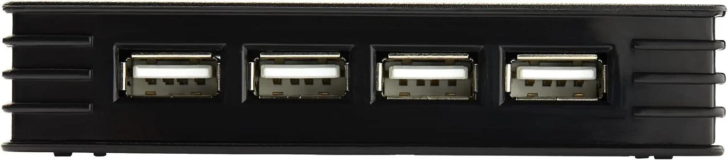 StarTech.com 4 Port Compact Black USB 2.0 Hub - Bus-powered or with Included Power Adapter - Portable Mac/PC laptop hub