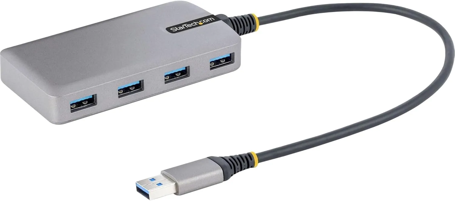 StarTech.com 4-Port USB Hub - USB 3.0 5Gbps, Bus Powered, USB-A to 4X USB-A Hub withOptional Auxiliary Power Input