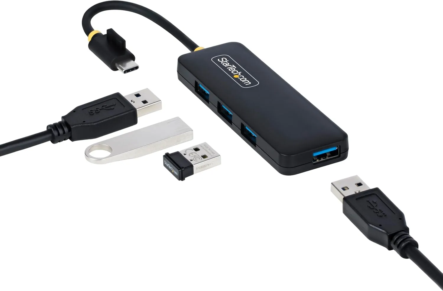 StarTech 4-Port USB 3.0 Hub, Bus-Powered Portable Travel Mini Hub
