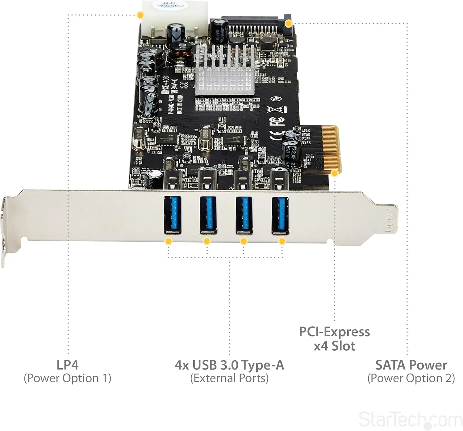 StarTech.com 4 Port USB 3.0 PCIe Card and Ethernet Adapter Bundle - 10/100/1000 Gigabit LAN PCI Express+ USB to Ethernet