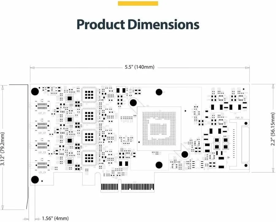 StarTech.com 4-Port USB-C 10Gbps PCIe Card, 4X Independent USB 3.2 Controllers, PCI Express 3.0, Low Profile, TAA