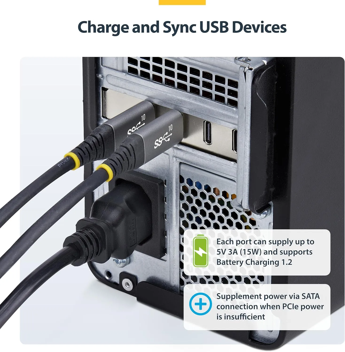 StarTech.com 4-Port USB-C 10Gbps PCIe Card, 4X Independent USB 3.2 Controllers, PCI Express 3.0, Low Profile, TAA