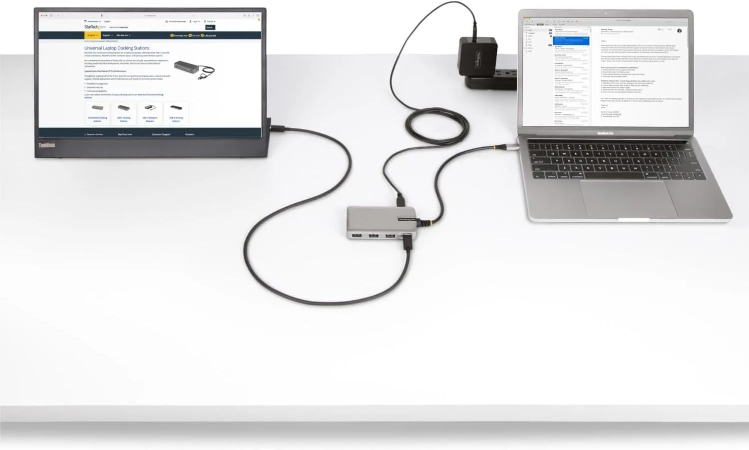 StarTech.com 4-Port USB-C Hub with USB-C DP Alt Mode Video Output 4K 60Hz - 3x USB-A, 1x USB Type-C, 100W Power Delivery Pass-Through, USB 3.2 10Gbps, 1ft/30cm Cable, Portable USB Hub (HB31C3A1CDPPD3)