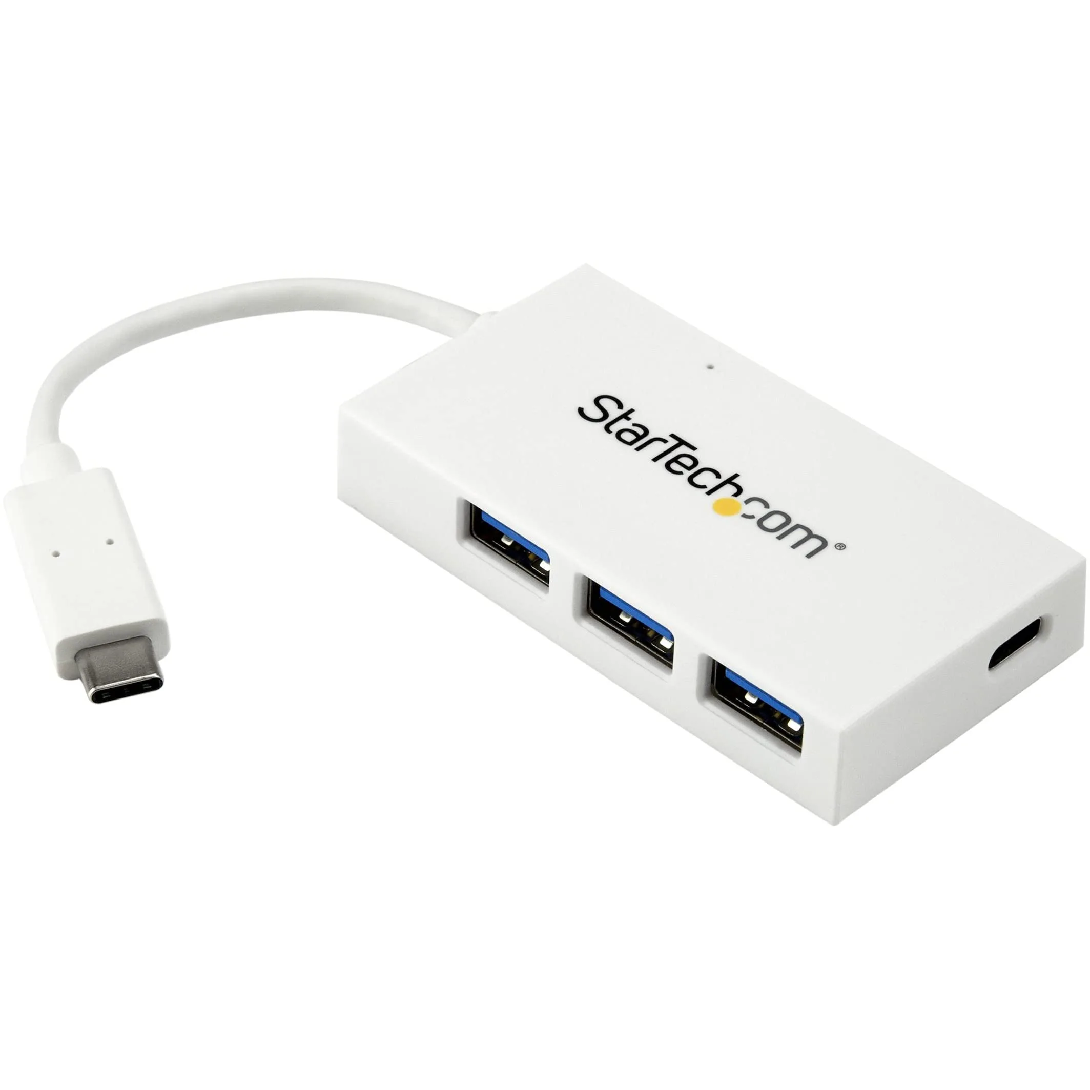 StarTech.com 4-Port USB 3.0 Hub - Powered USB 3.0 Hub - USB-C to 1x USB-C and 3X USB-A Adapter - 1x USB-C White