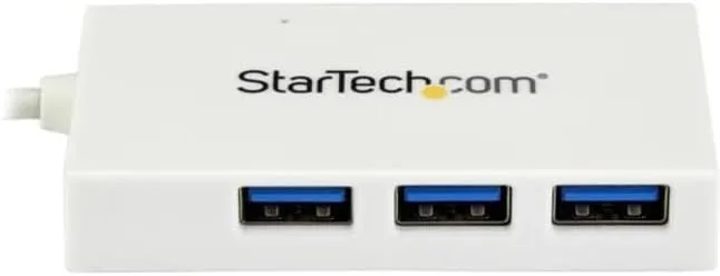 StarTech.com 4-Port USB 3.0 Hub - Powered USB 3.0 Hub - USB-C to 1x USB-C and 3X USB-A Adapter - 1x USB-C White
