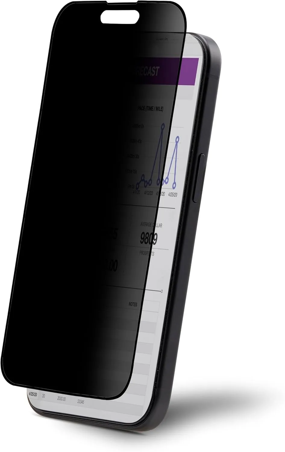 StarTech.com 4-Way Privacy Screen for iPhone 15 Plus, Portrait/Landscape, Touch-Enabled, +/- 30° View, Tempered Glass Filter