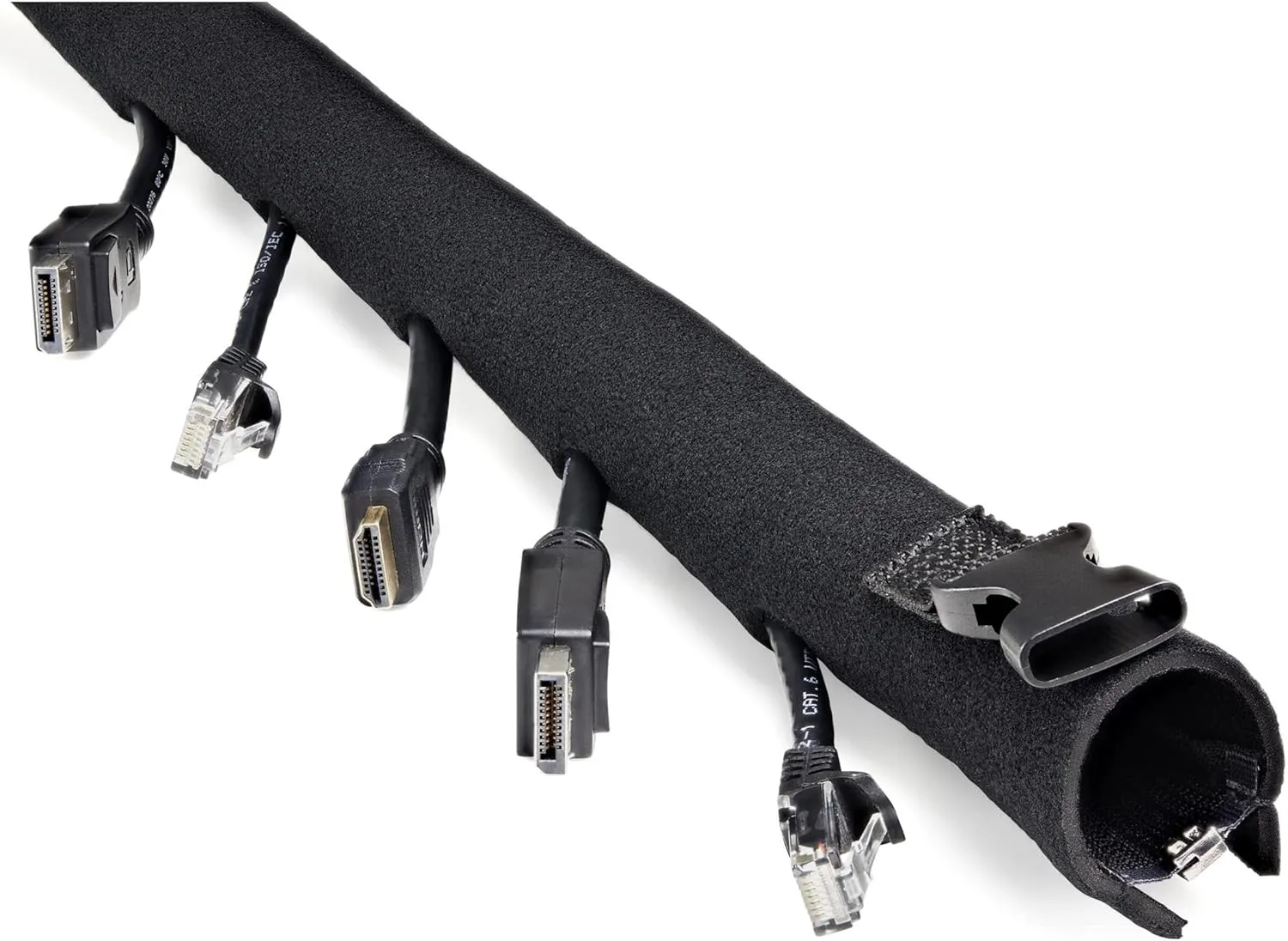 StarTech.com 40" (1m) Neoprene Cable Management Sleeve with Zipper & Buckle - 1.2" (3cm) Diameter