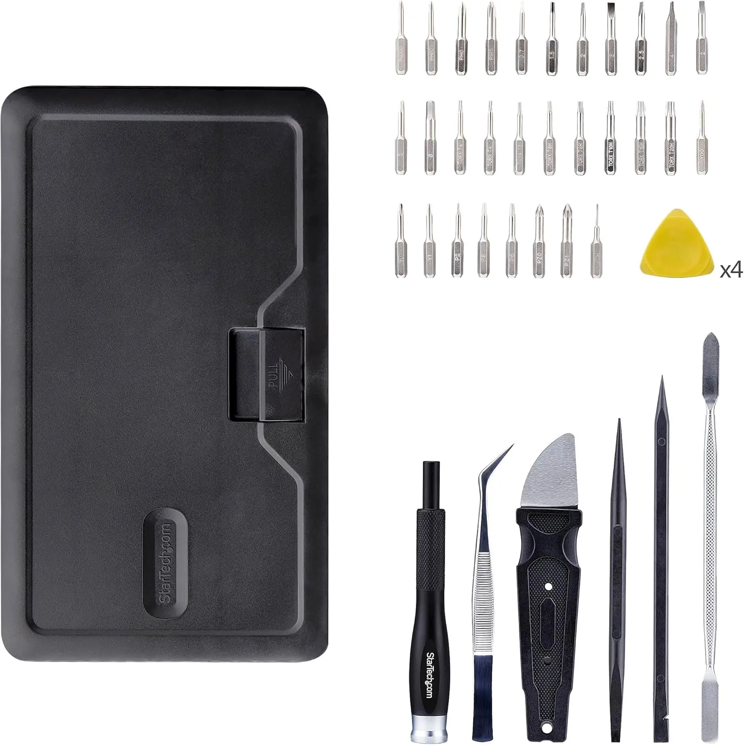 StarTech.com 40-Piece Computer Repair Toolkit for Laptop, PC, Electronics, 30-Bit Screwdriver Set, Magnetic Tray, Pry Tools
