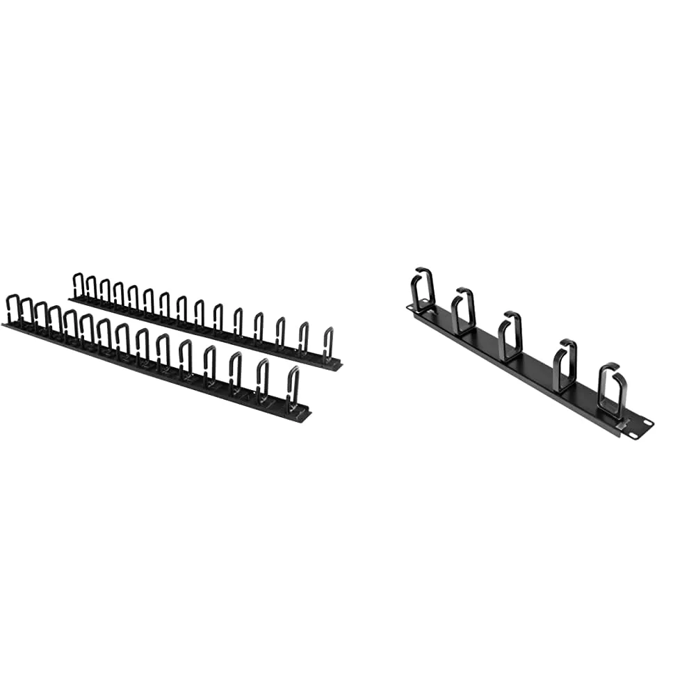 StarTech.com Vertical 40U Server Rack Cable Management Bundle with 19” Server Rack Cable Management Panel D-Ring Hooks + Cable Management Panel