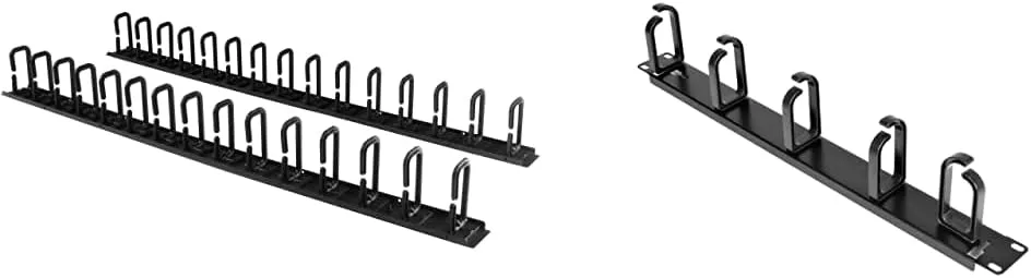 StarTech.com Vertical 40U Server Rack Cable Management Bundle with 19” Server Rack Cable Management Panel D-Ring Hooks + Cable Management Panel