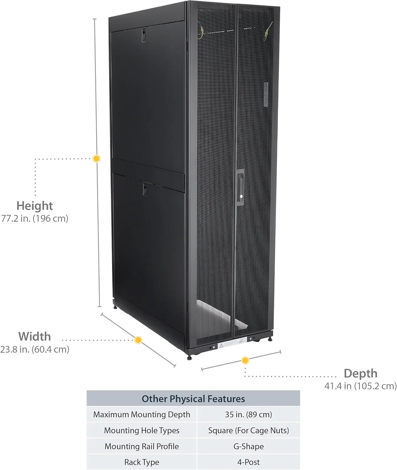 StarTech.com 4-Post Server Rack Cabinet, 19" Data Rack