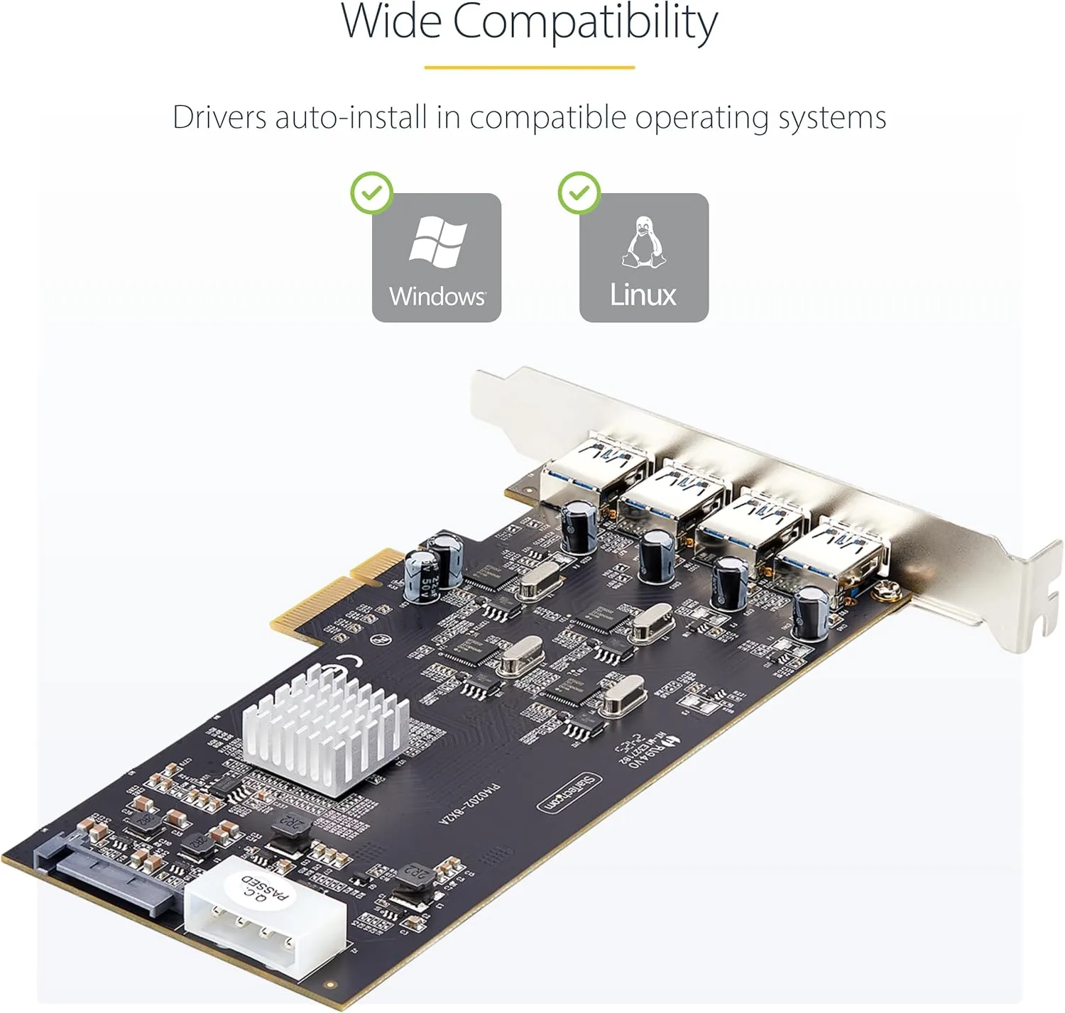 StarTech.com 4-Port USB PCIe Card, USB 3.2 5Gbps, PCI Express Card with 4X Independent USB Controllers, 4X USB-A Ports
