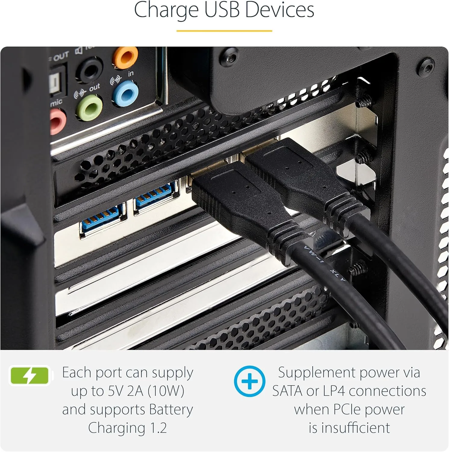 StarTech.com 4-Port USB PCIe Card, USB 3.2 5Gbps, PCI Express Card with 4X Independent USB Controllers, 4X USB-A Ports