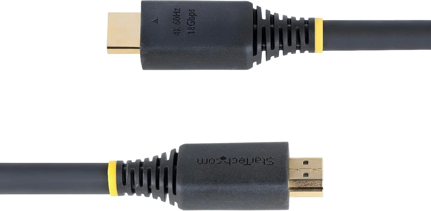 StarTech.com 50ft (15.2m) Active High Speed HDMI Cable, 4K 60Hz/1440p 144Hz, 18Gbps, UHD HDMI 2.0 Cord, TPE Jacket
