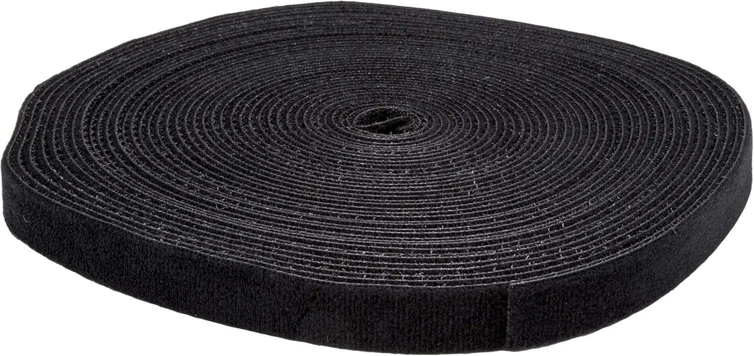 StarTech.com Hook and Loop Roll - Cut-to-Size Reusable Cable Ties - Black