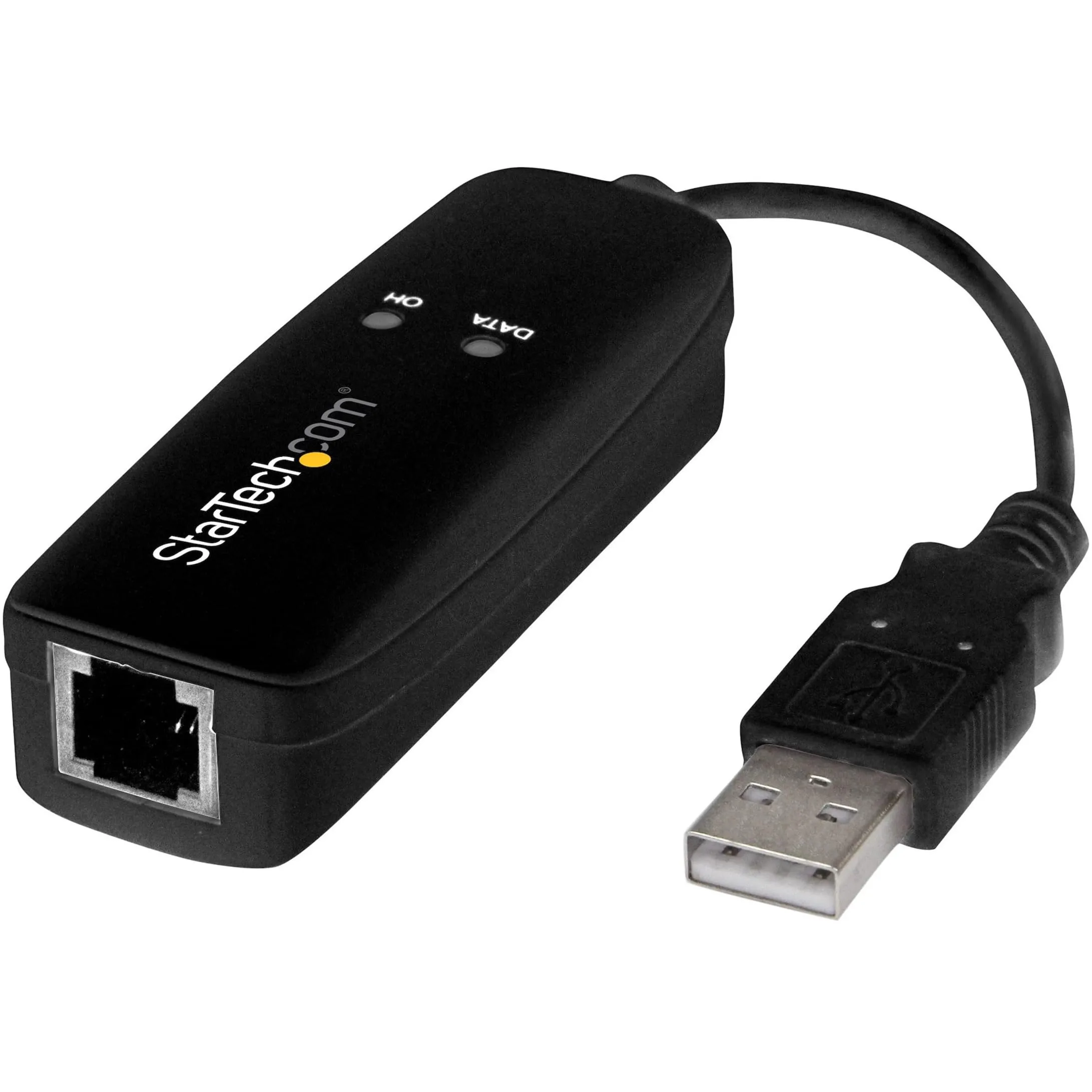 StarTech.com USB 2.0 Fax Modem - 56K External Hardware Dial Up V.92 Modem/ Dongle/Adapter - Computer/Laptop Fax Modem