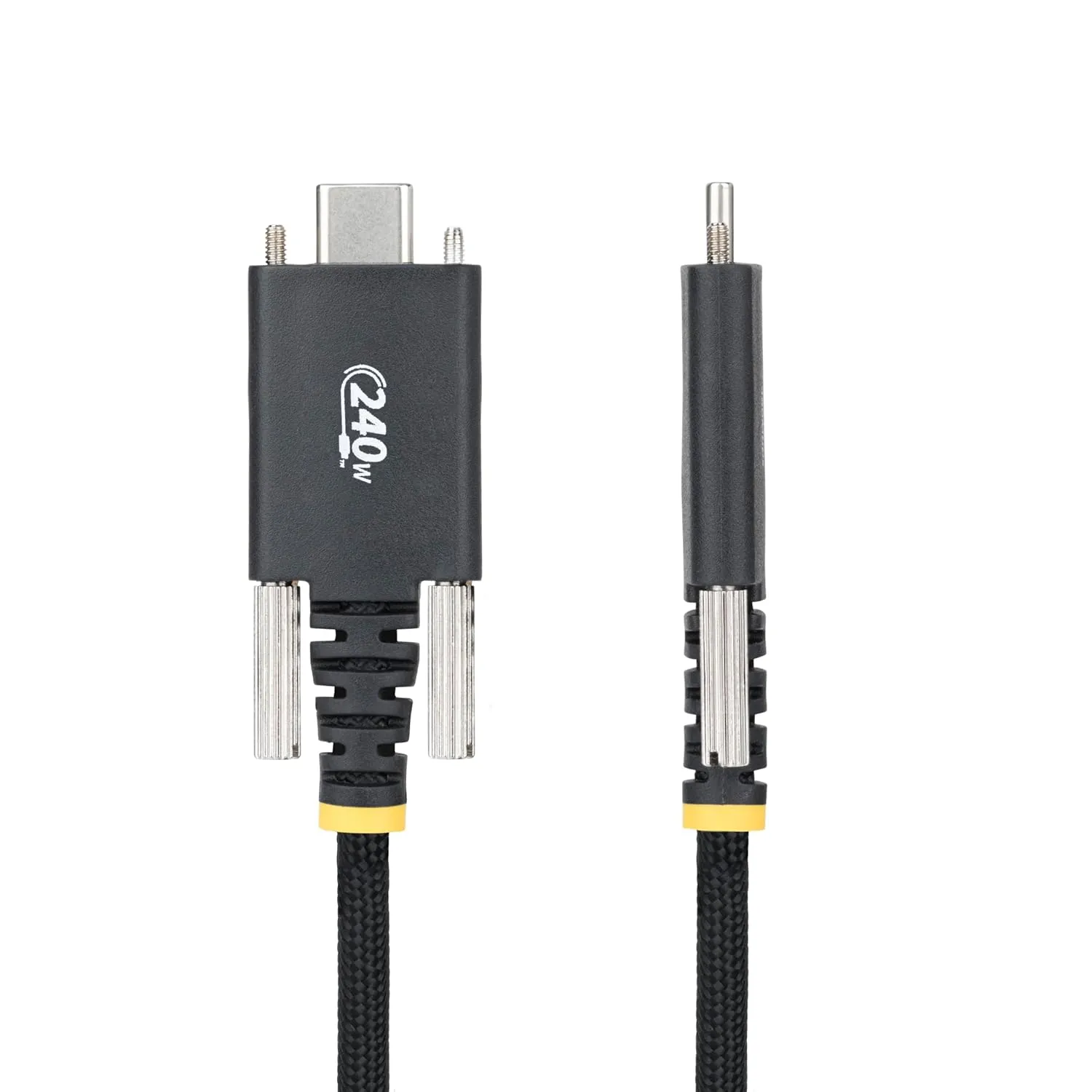 StarTech.com 6.6ft (2m) USB-C Charging Cable, Side Screw Locking, 240W (5A) PD EPR, Dual-Layer Silicone/Braided Jacket