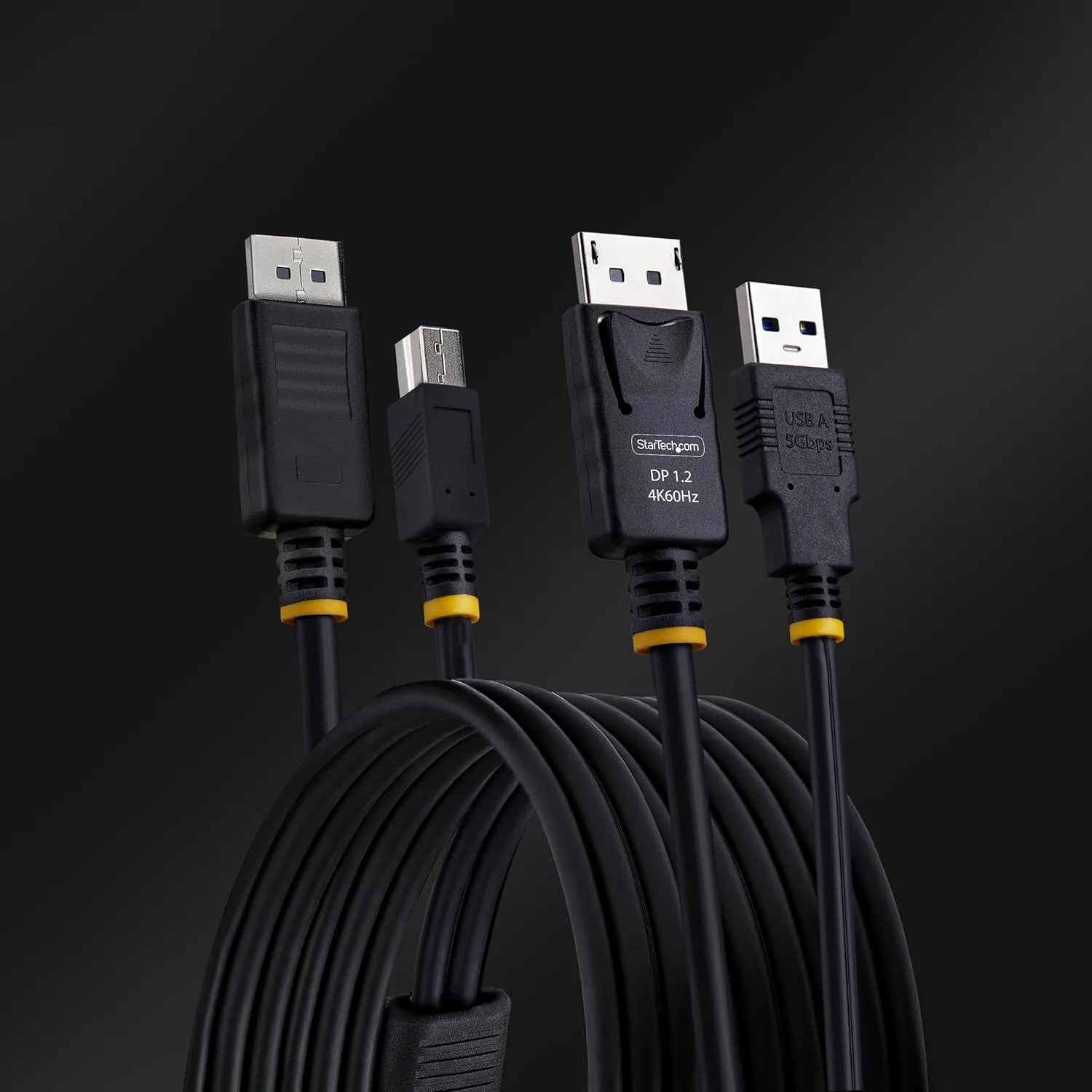 StarTech.com 6ft (1.8m) DisplayPort and USB 5Gbps KVM Cable, 4K 60Hz Universal Compatible DP/USB Combo Cable for KVM Switches