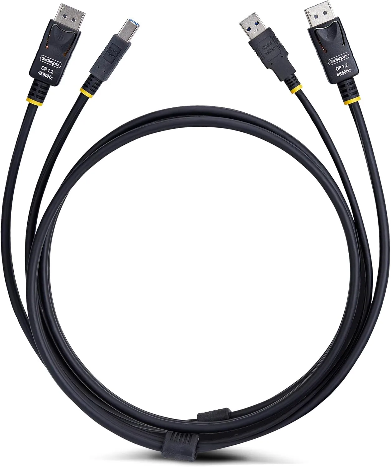 StarTech.com 6ft (1.8m) DisplayPort and USB 5Gbps KVM Cable, 4K 60Hz Universal Compatible DP/USB Combo Cable for KVM Switches